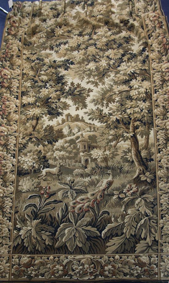 Two Belgian tapestry entre-fenetre panels, largest 9ft 5in. x 4ft